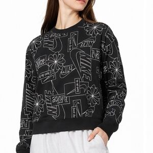 Nike Women's Black and White Graphic Hoodie